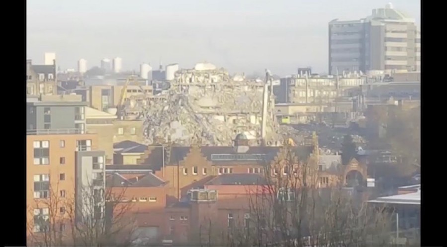 Disappearing: Western Infirmary vanishes before Gill's eyes